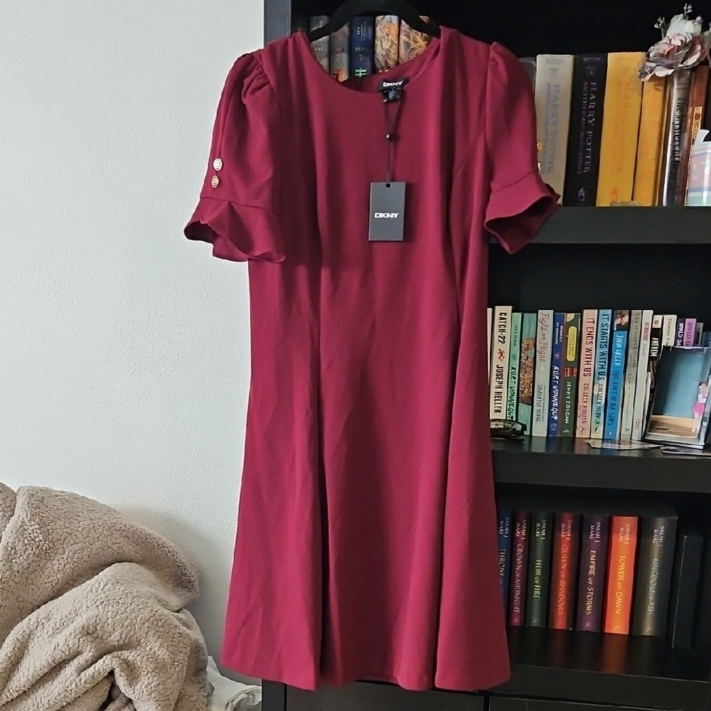 DKNY Women's Burgundy Mini Dress